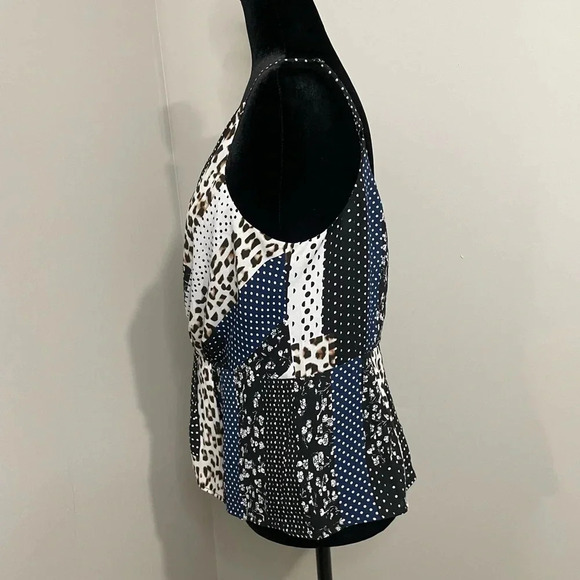 Cabi Crossover Mixed Print Tank Blouse Style 3787 - Picture 4 of 8